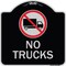 Signmission Designer Series-No Trucks With Graphic Black & Silver Heavy-Gauge Aluminum, 18" x 18", BS-1818-9809 A-DES-BS-1818-9809 - alternate 1